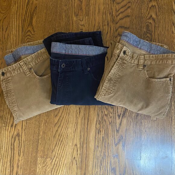 (3) L.L. Bean Standard Fit Corduroy pants dark tan navy blue 38 x 30 EUC - Picture 5 of 5